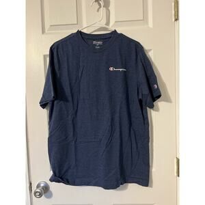 Champion Classic Script Short Sleeve Heather Blue Sz: Large